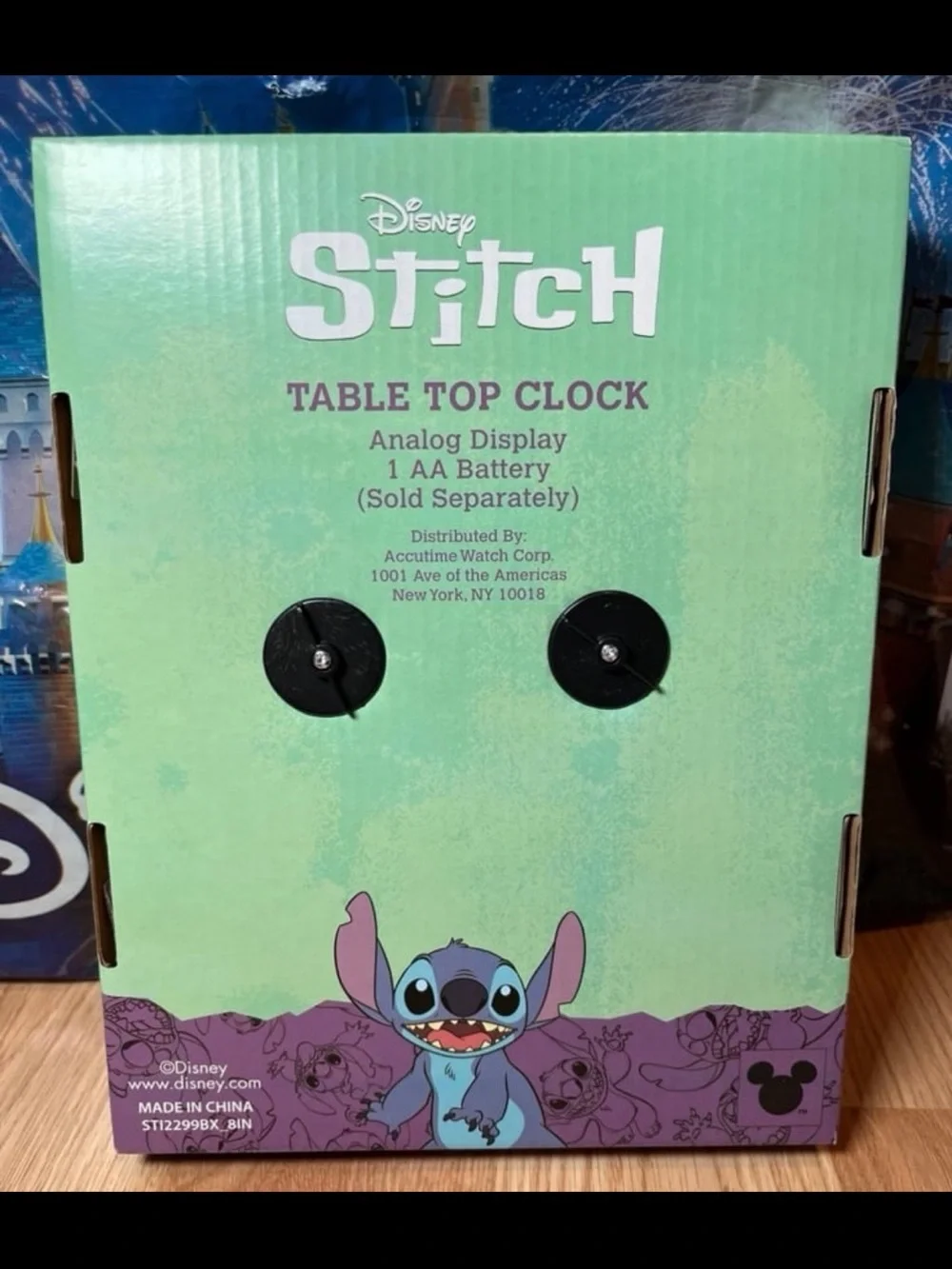 Disney Lilo and Stitch Stitch Flowered Frame TableTop Desk Clock New in Box